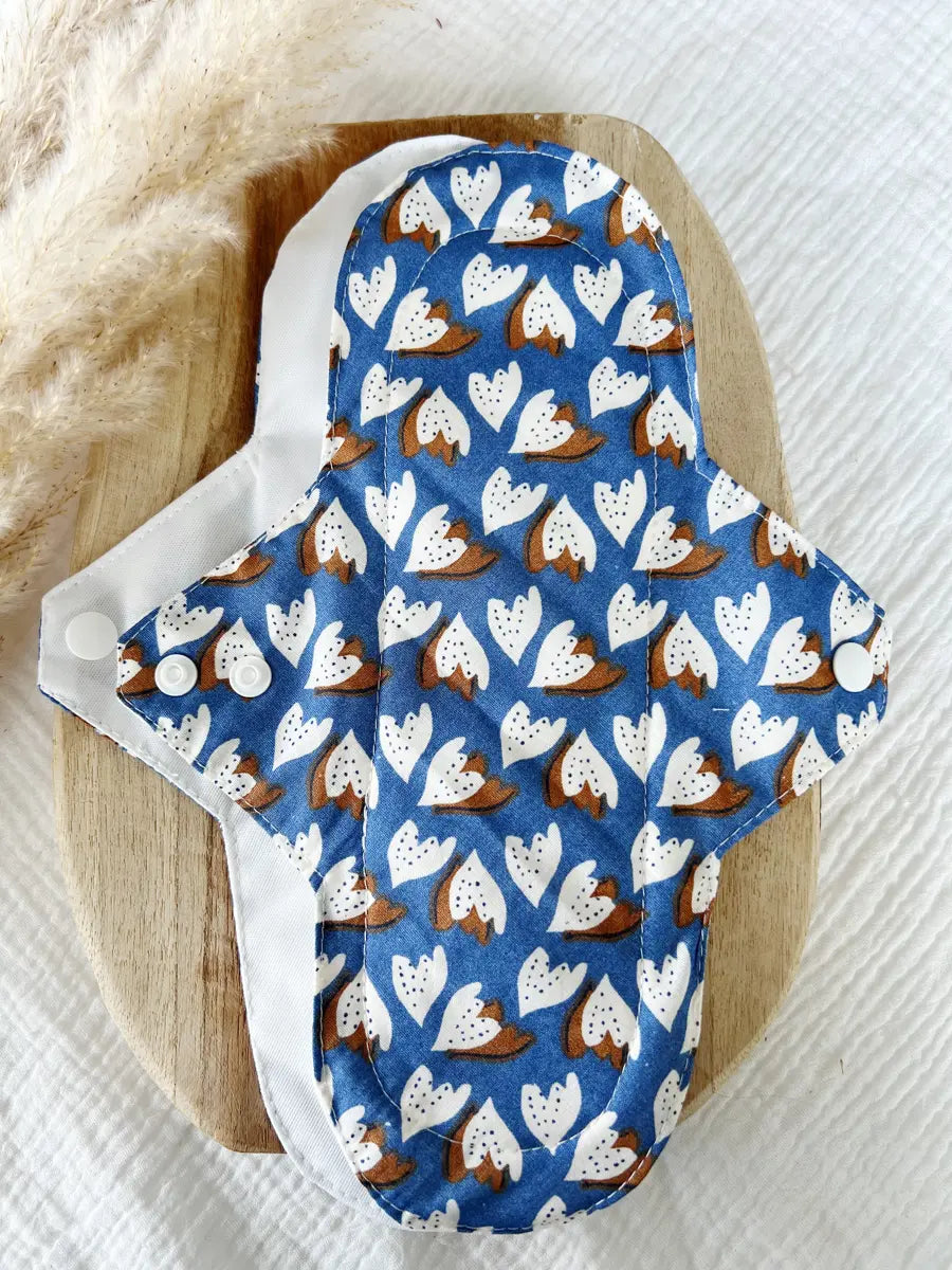 Serviette hygiénique lavable NUIT pour flux abondants - Plumes