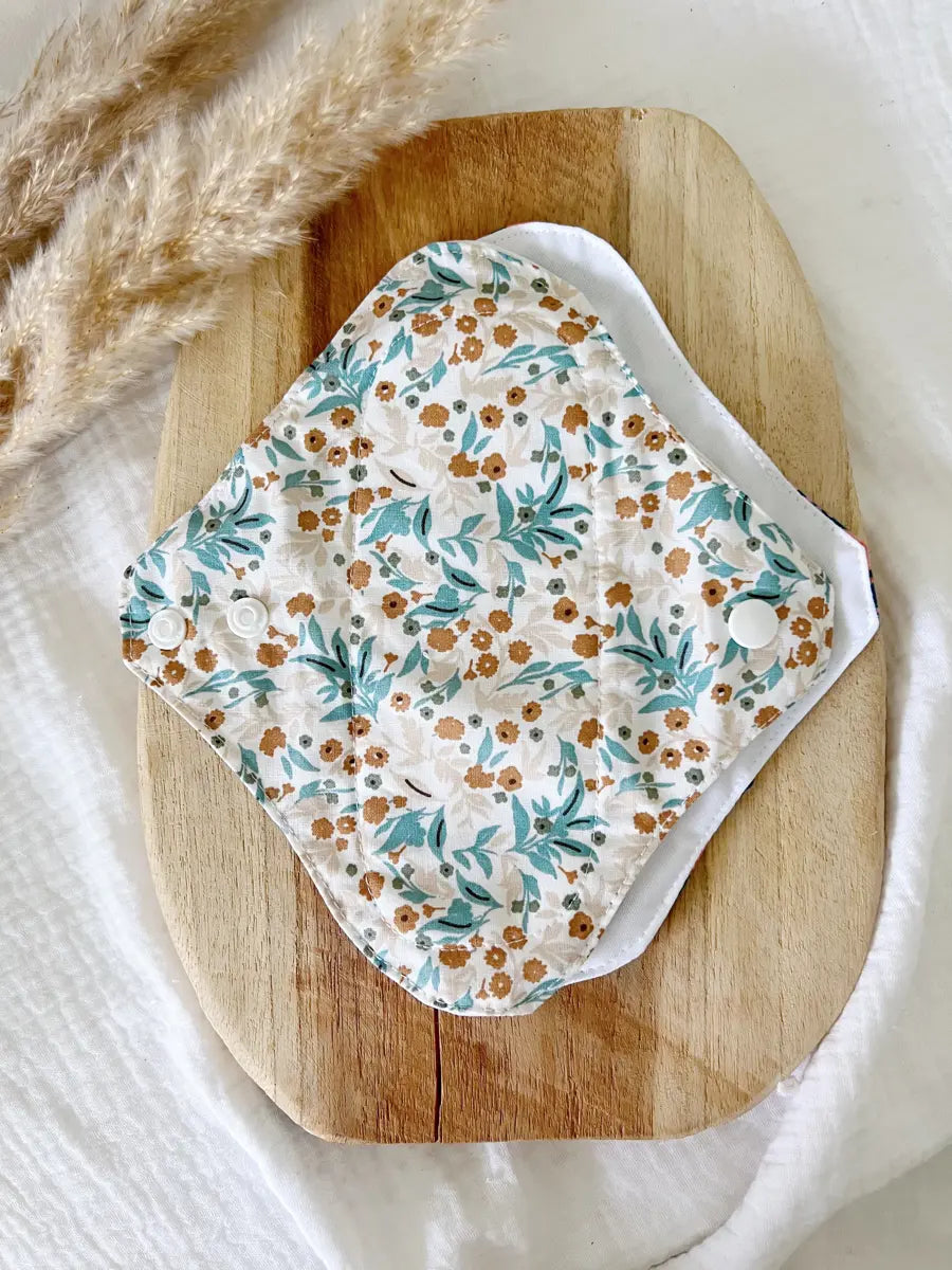 Serviette lavable flux MOYEN – Serviette hygiénique de jour - Blue spring