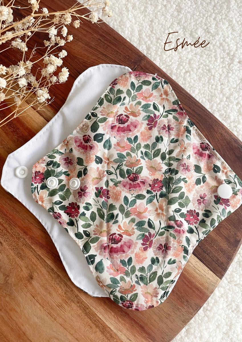 Serviette lavable flux MOYEN – Serviette hygiénique de jour - Esmée
