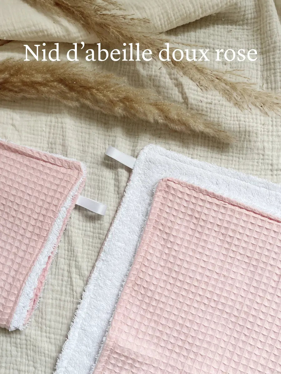 Essuie-mains de cuisine réutilisable - Nid d'abeille doux rose