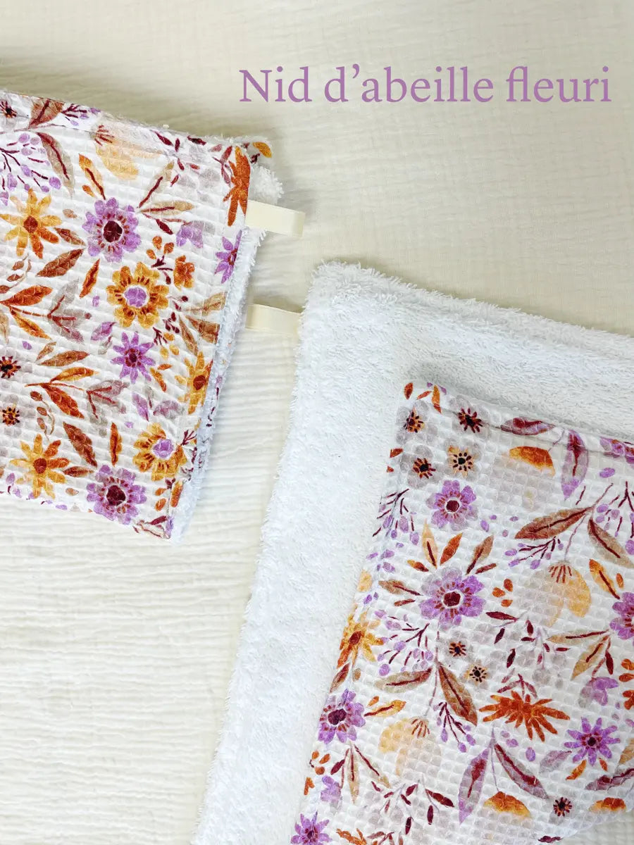 Essuie-mains de cuisine réutilisable - Nid d'abeille fleuri