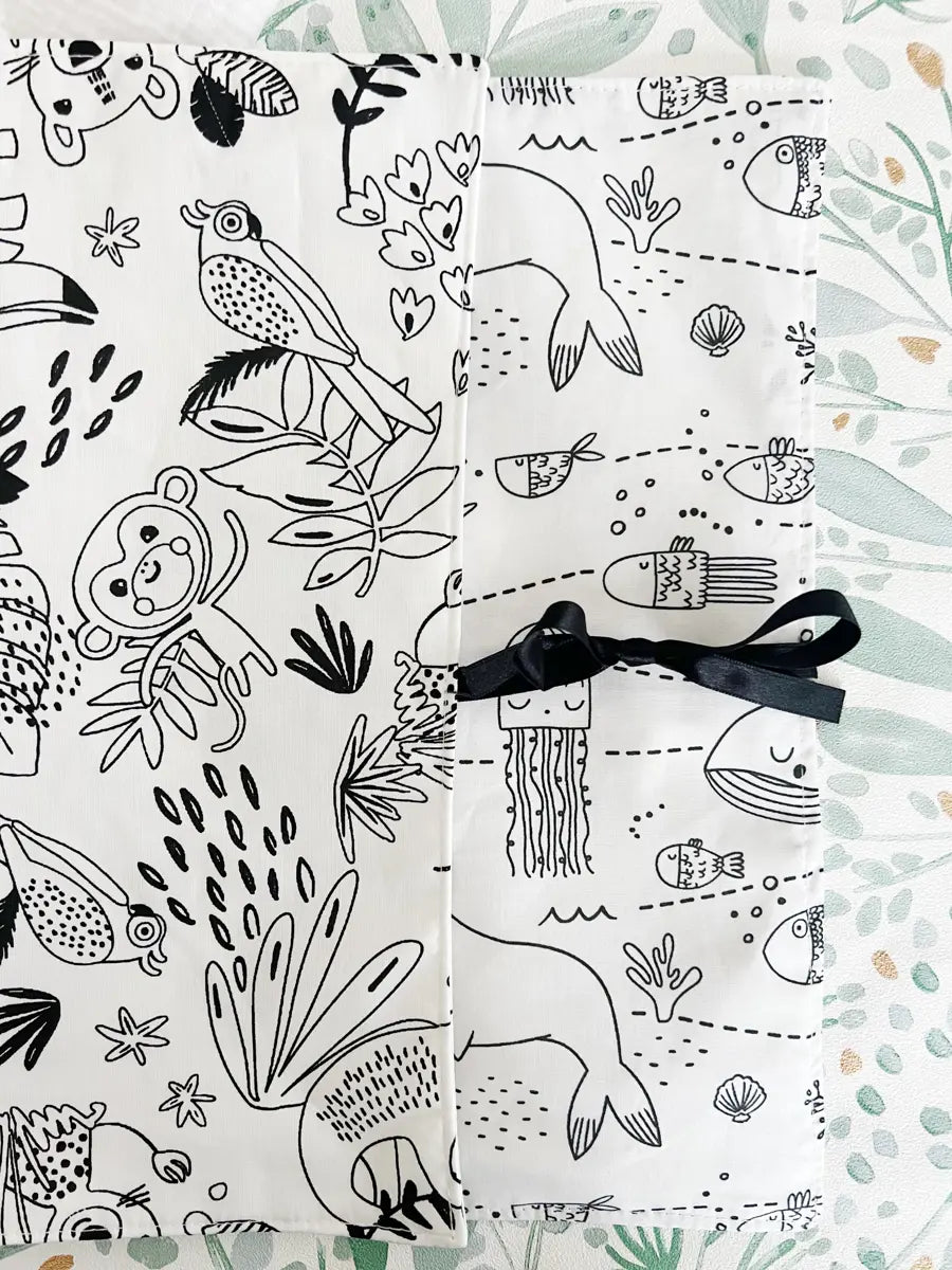 Set de table à colorier lavable (et ses feutres) - Toucans et Méduses