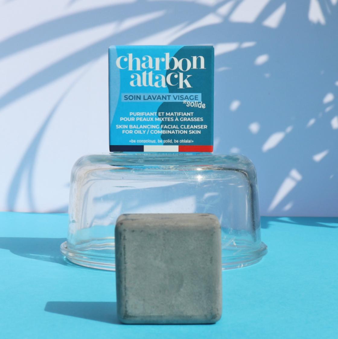 Soins lavants solides pour le visage - Lamazuna - Charbon Attack (matifiant)