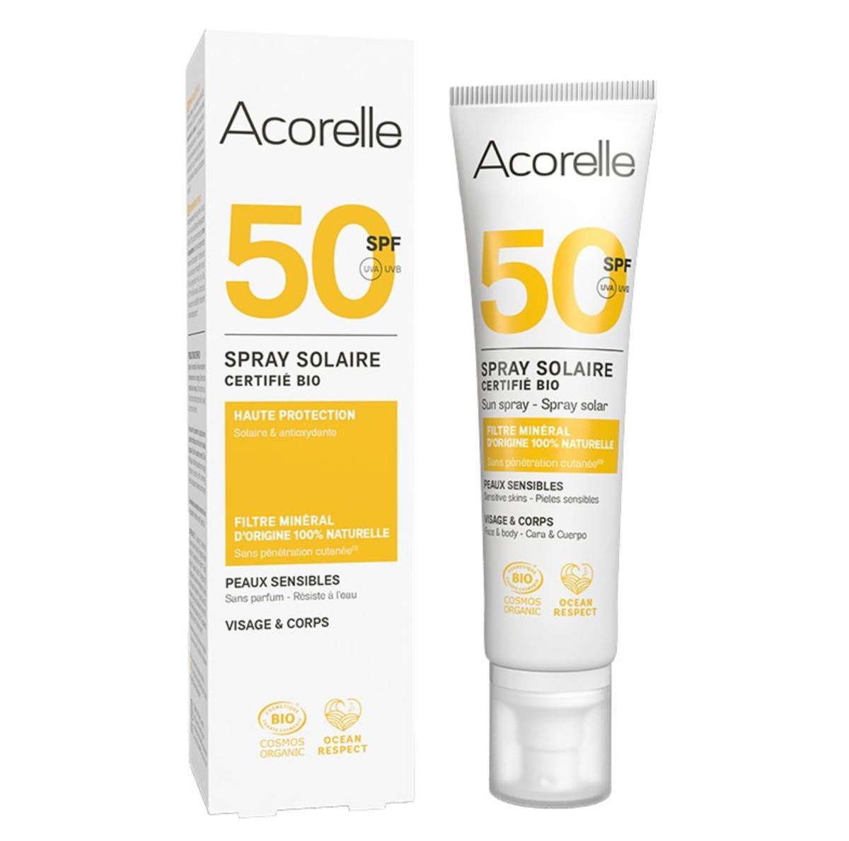 Spray solaire SPF 50 bio - Acorelle - 1