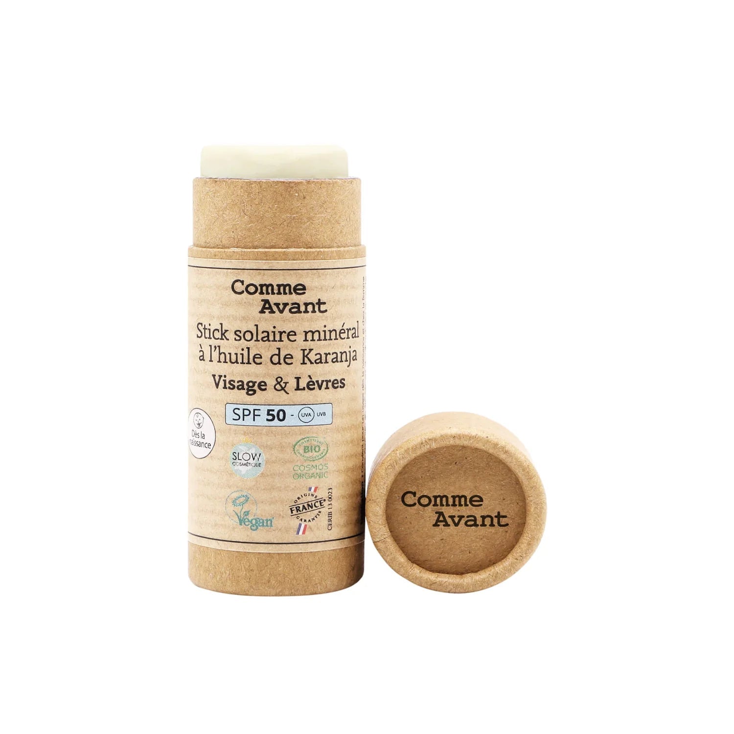 Stick Solaire visage lèvres Solide SPF 50 – Comme Avant - 1