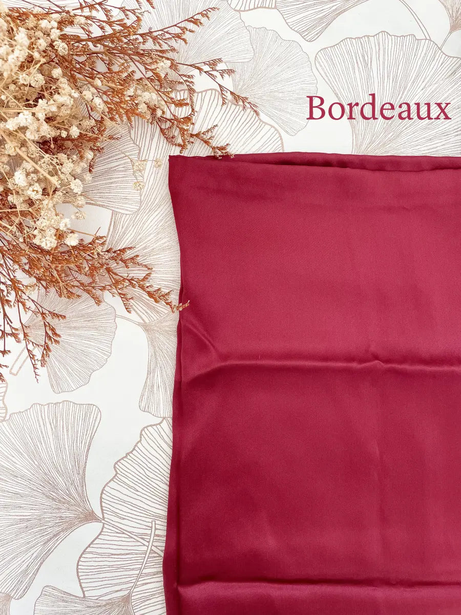Taie d'oreiller en soie - Bordeaux