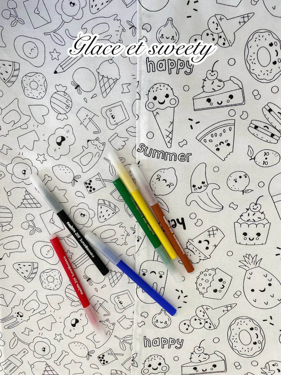 TAPIS de coloriage lavable (et ses feutres) - Glace et sweety