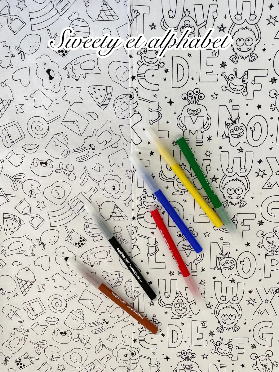 TAPIS de coloriage lavable (et ses feutres) - Sweety et alphabet
