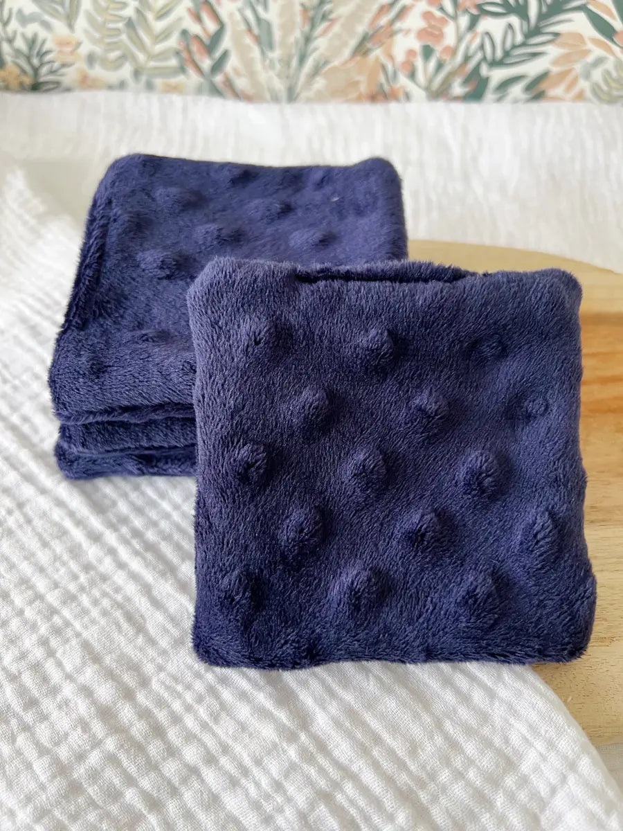 Tissu minky bleu marine - 2