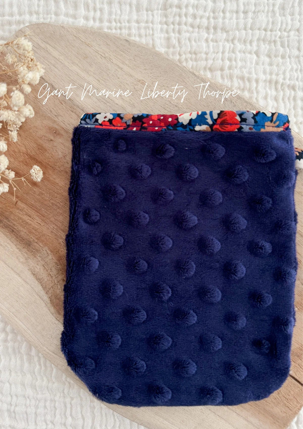Tissu minky bleu marine - 3