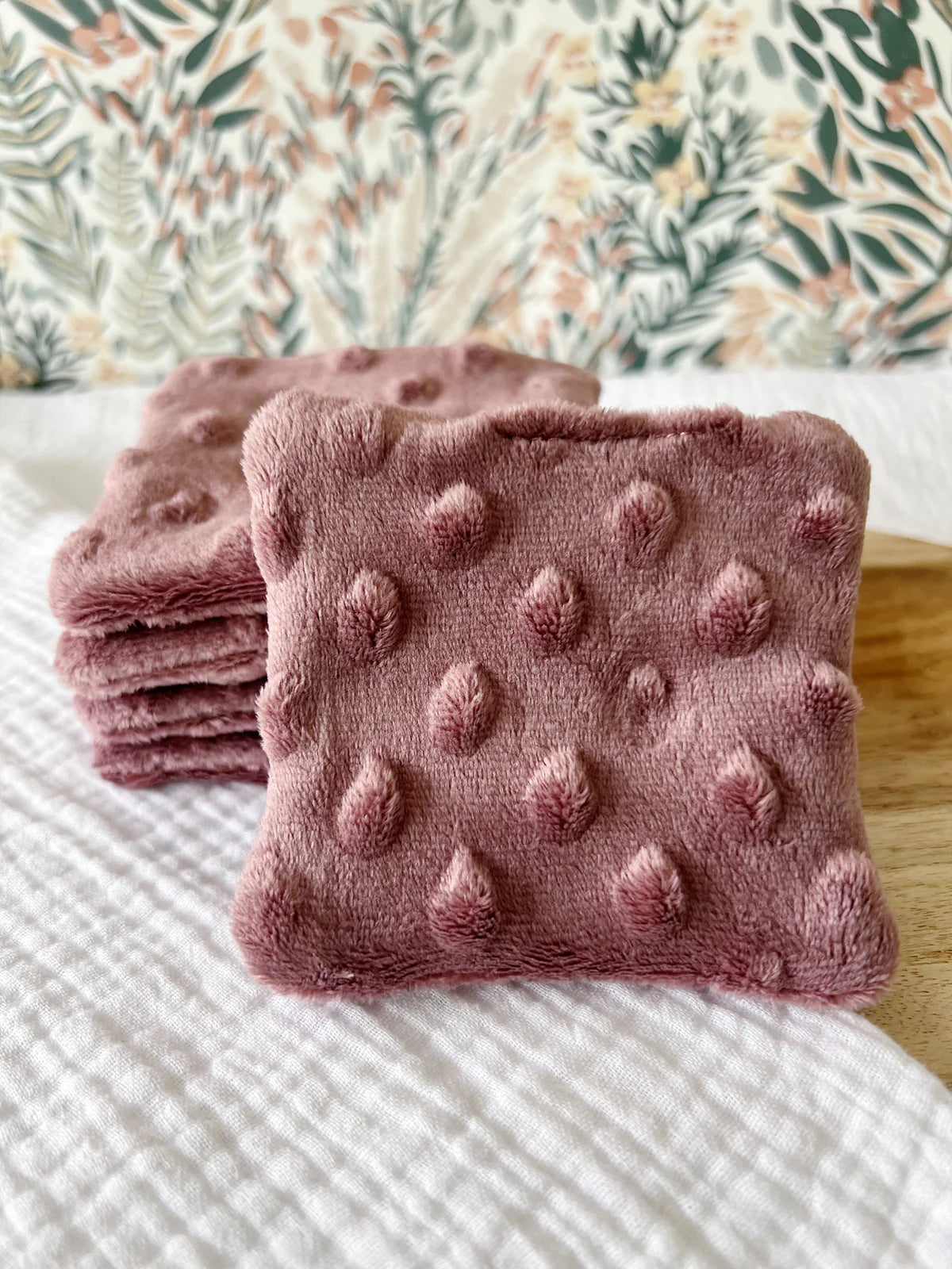 Tissu minky mauve - 2