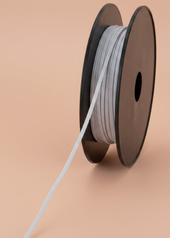 Elastique tresse plate blanc 3mm