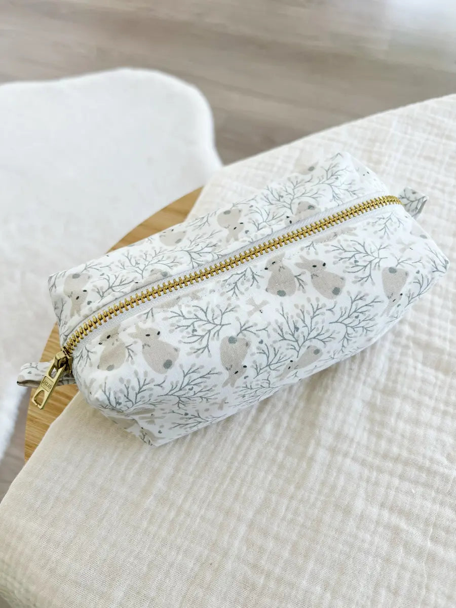 Trousse de toilette enfants (intérieur imperméable) - Bunny and birds