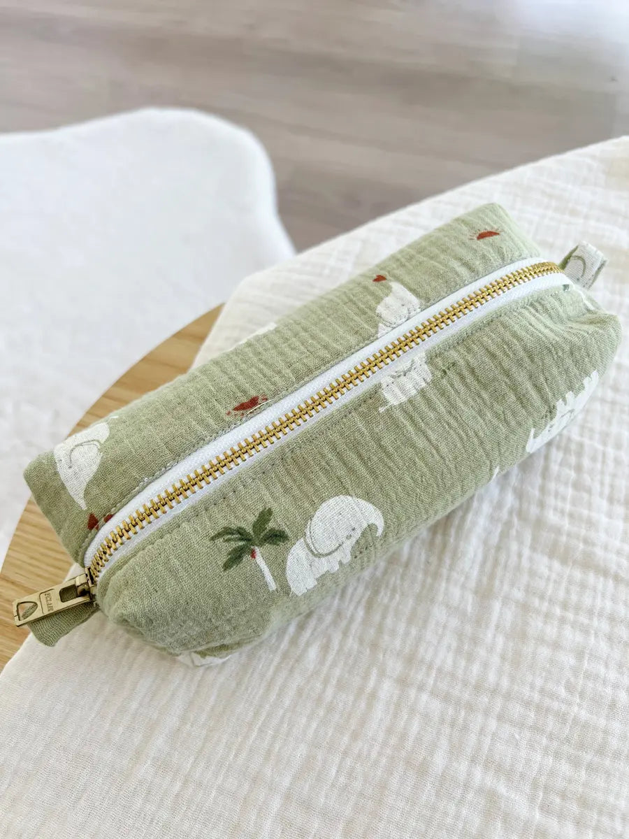 Trousse de toilette enfants (intérieur imperméable) - Eléphant