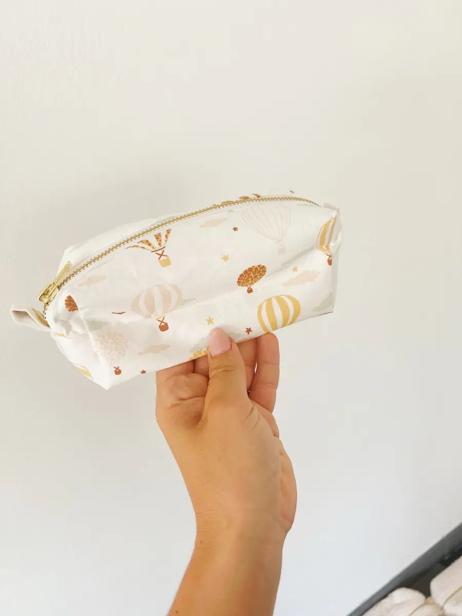 Trousse de toilette enfants (intérieur imperméable) - Montgolfières