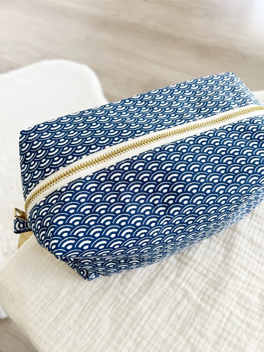 Trousse de toilette hommes (intérieur imperméable) - Blue waves