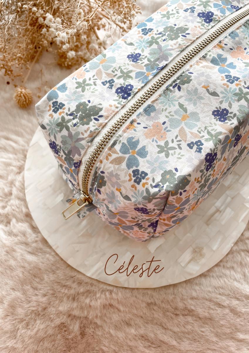 Trousse de toilette (intérieur imperméable) - Céleste