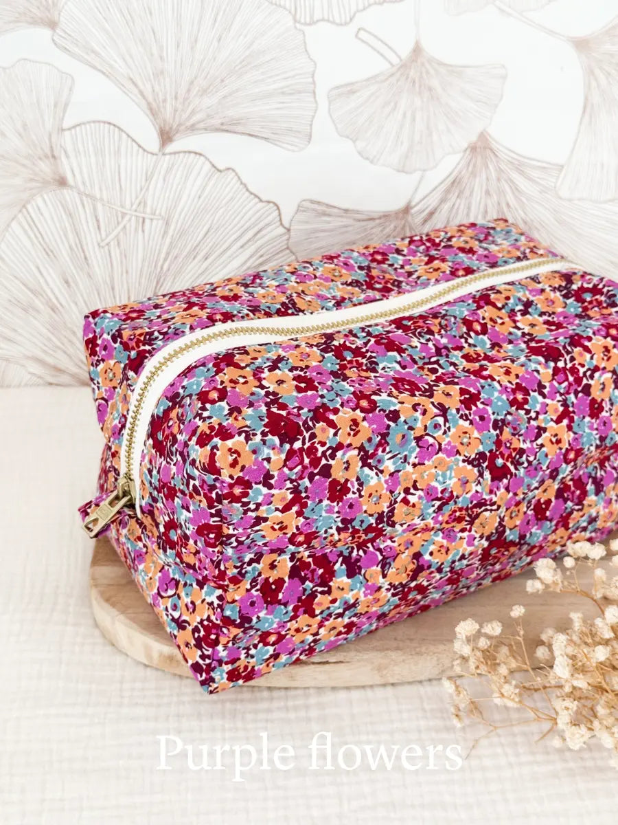 Trousse de toilette (intérieur imperméable) - Purple flowers