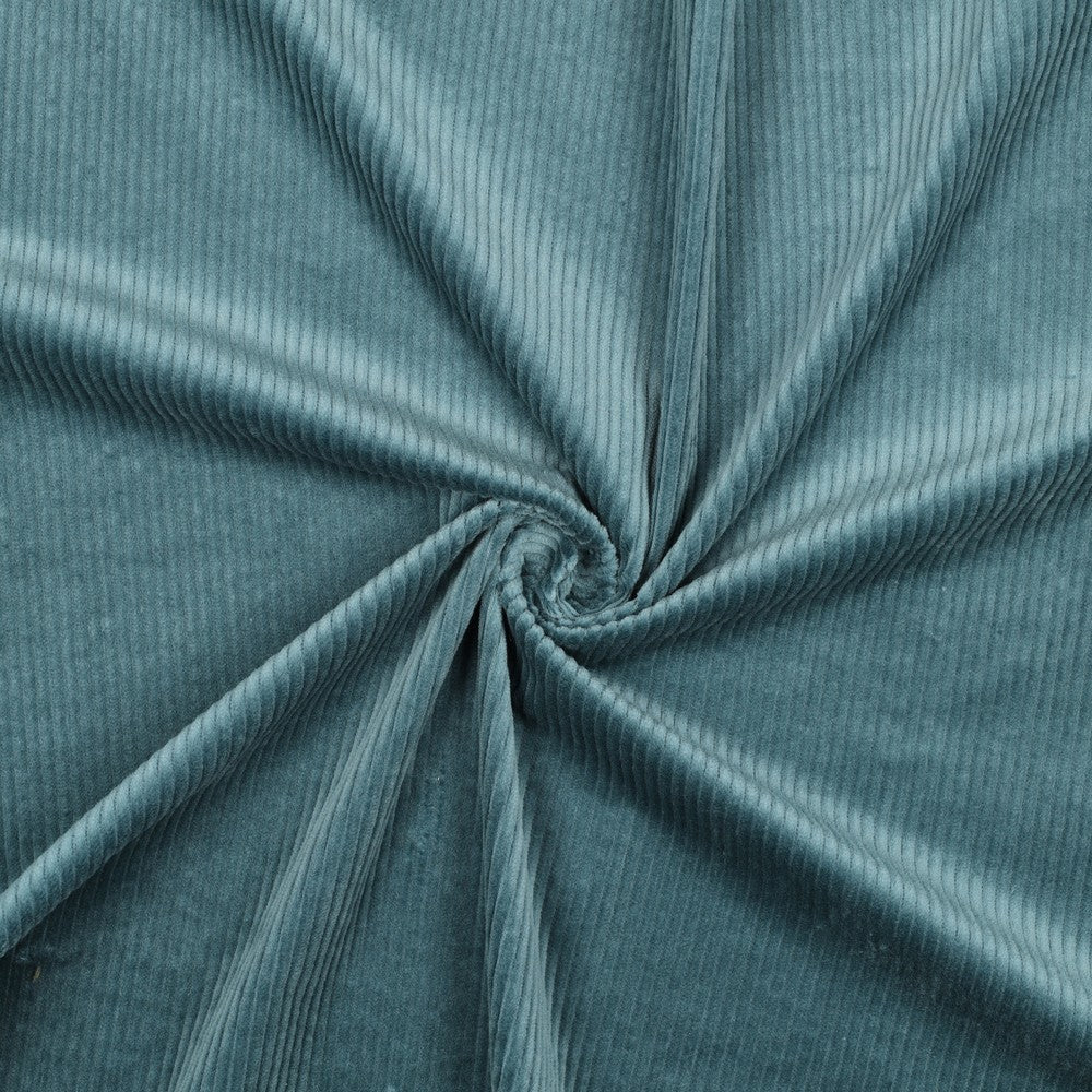 Velours côtelé bleu canard - 1
