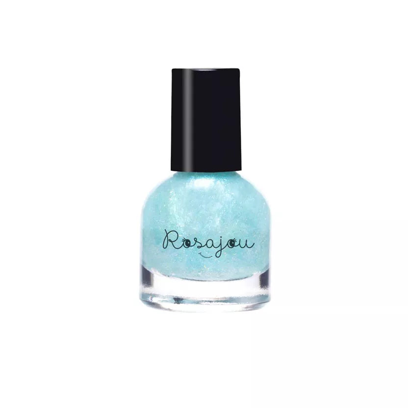 Vernis à l'eau et pelliculable - Rosajou - Vernis Bleu pailleté fée
