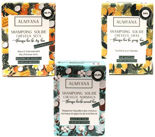 Shampoing solide - Aumyana - Les cotons de Romane : Produits d'hygiène réutilisables et lavables